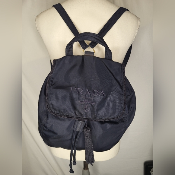 EUC PRADA Vintage Tessuto Nylon Vela Rucksack Backpack - Picture 4 of 9